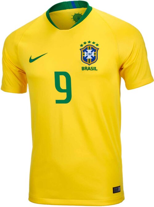 2018/19 Kids Nike Gabriel Jesus Brazil Home Jersey