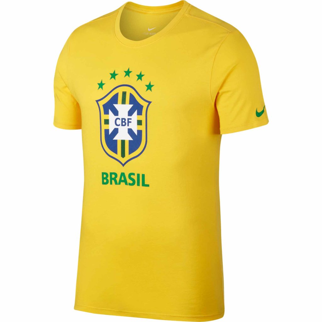 Nike Brazil Large Crest Tee - Midwest Gold - SoccerPro