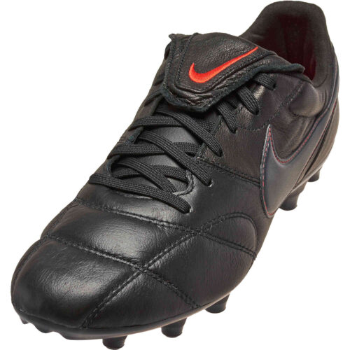 Nike Premier II FG – Black & Dark Smoke Grey with Chile Red
