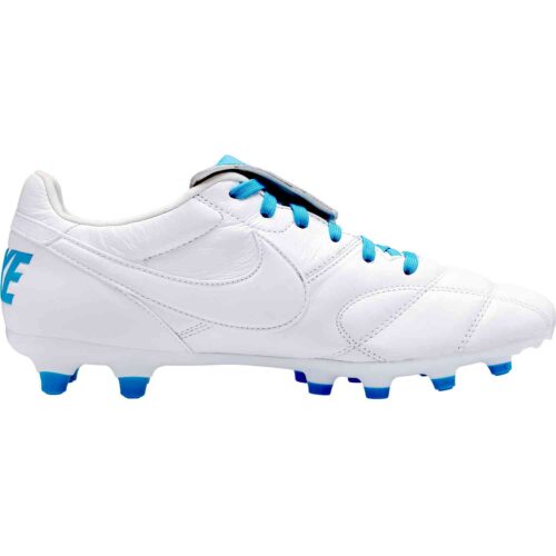 Nike Premier II FG – White/Light Current Blue