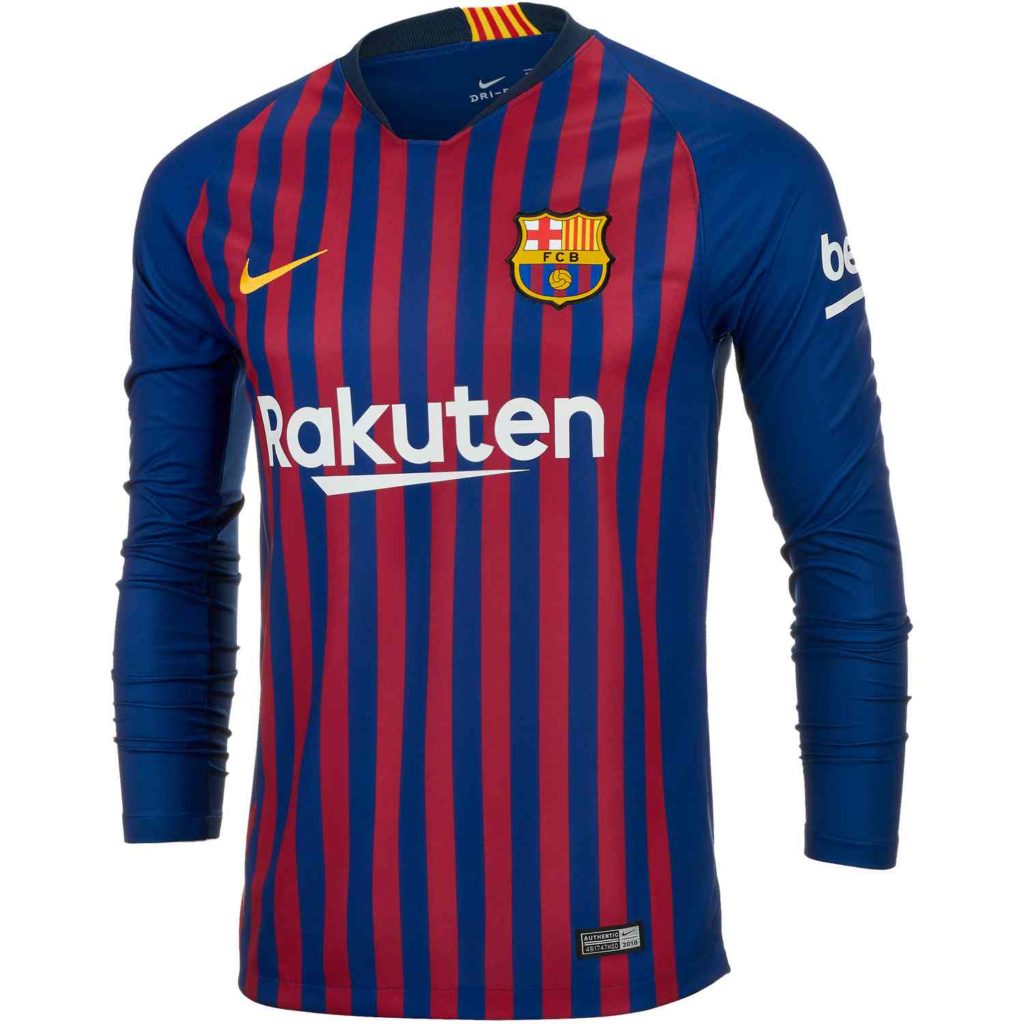 2018/19 Nike Barcelona Home L/S Jersey - SoccerPro