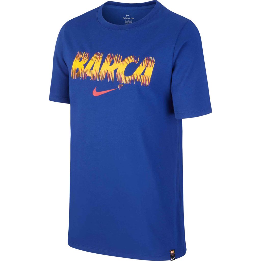 Nike Barcelona Preseason Tee - Youth - Deep Royal Blue - SoccerPro