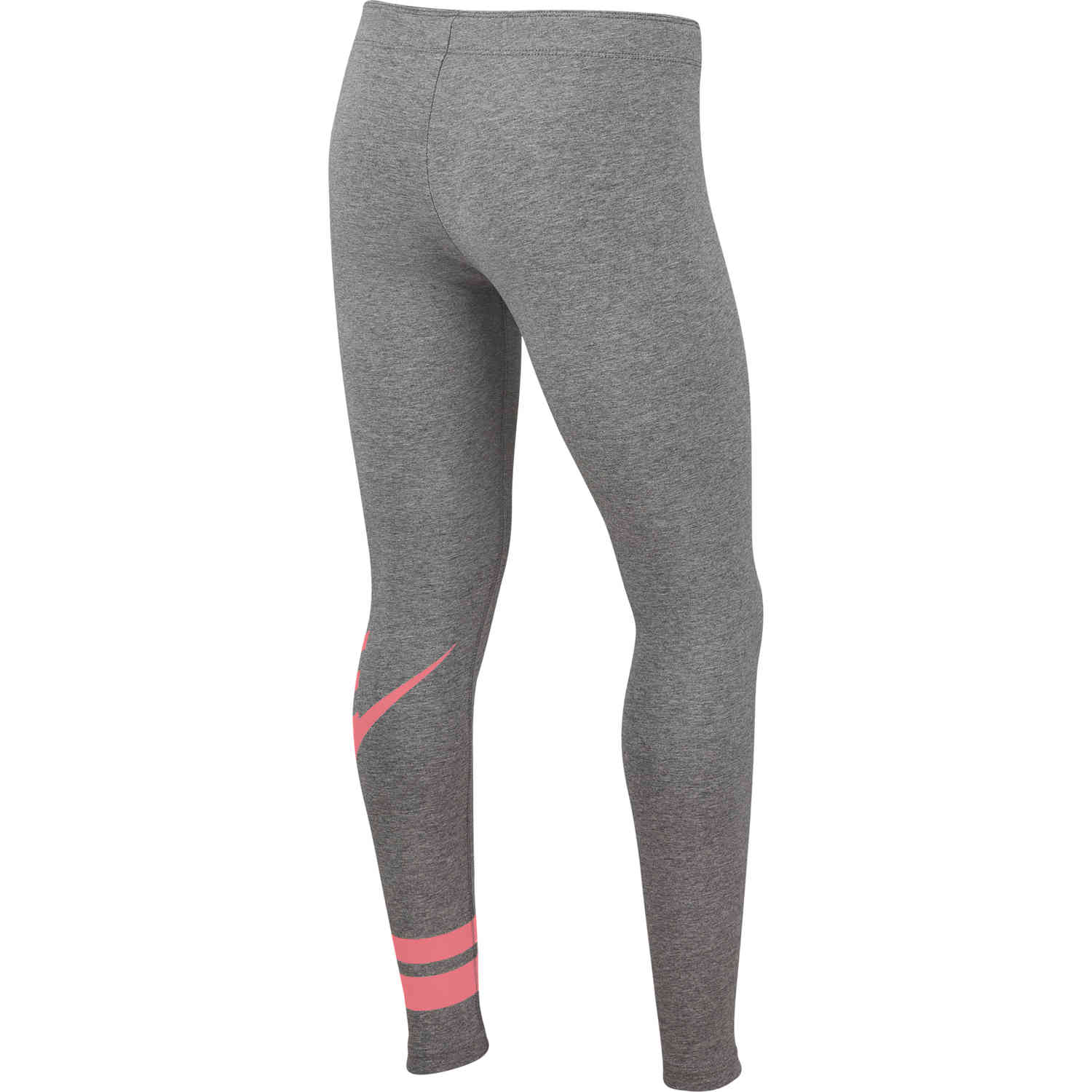 Girls Nike GX3 Favorite Leggings - Carbon Heather/Pink Gaze - SoccerPro