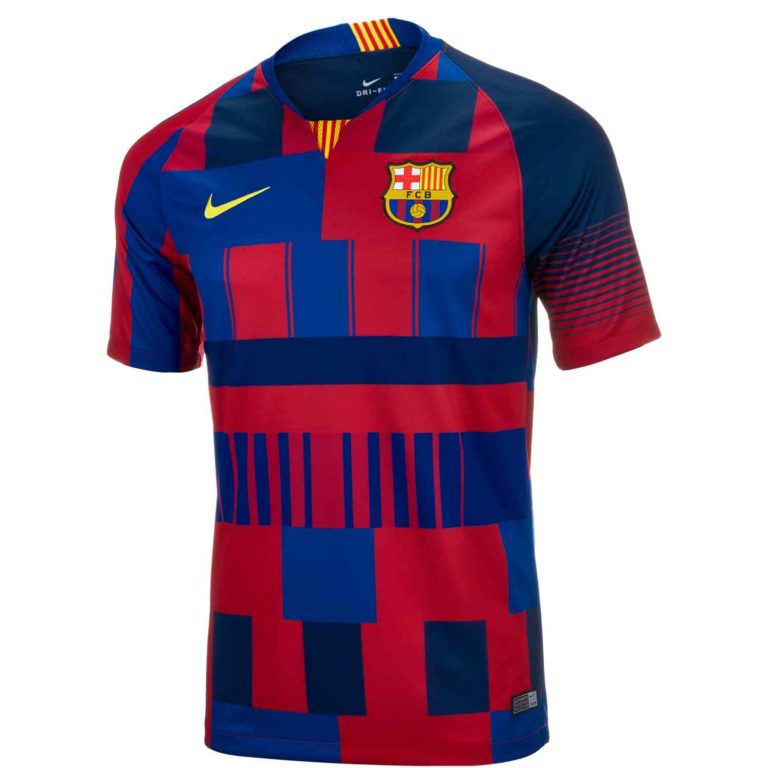 Nike and Barcelona 20th Anniversary Home Jersey - Youth - SoccerPro