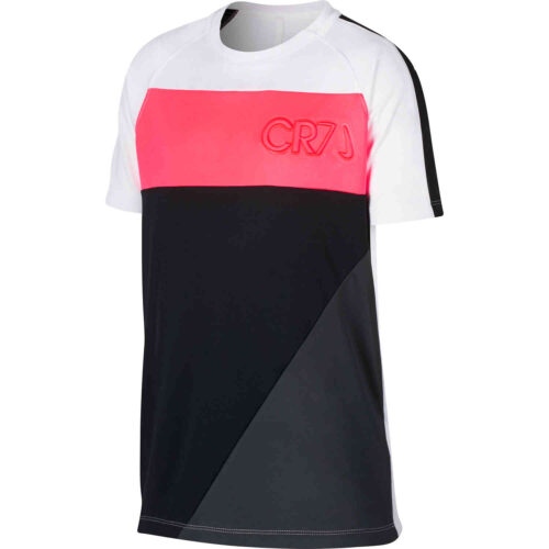 Nike CR7 Dry Top – Youth – White/Hot Punch
