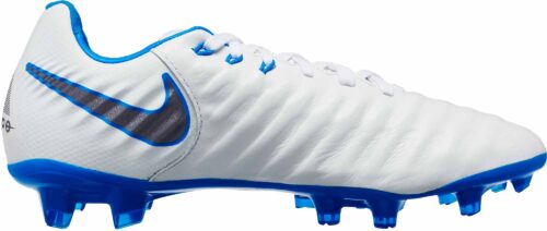 Nike Tiempo Legend VII Elite FG – Youth – White/Metallic Cool Grey/Blue Hero