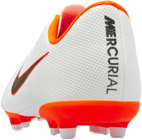 Nike Mercurial Vapor 12 Academy MG – Youth – White/Metallic Cool Grey/Total Orange