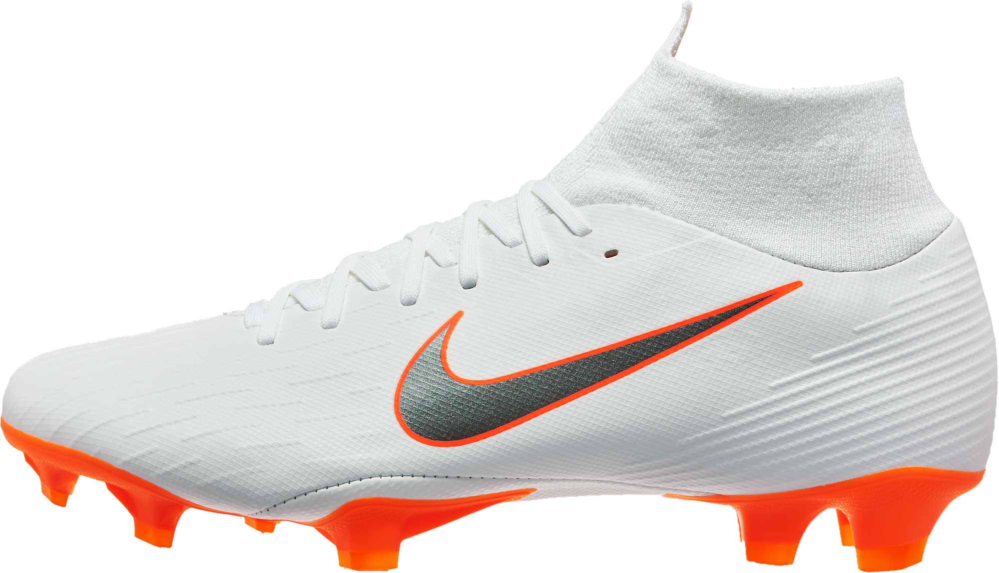 Nike Mercurial Superfly 6 Pro FG - White/Total Orange - SoccerPro