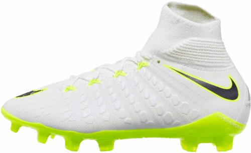Nike Kids Hypervenom Phantom III Elite DF FG – White/Metallic Cool Grey