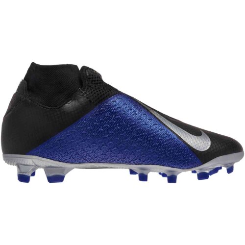 Nike Phantom Vision Pro FG - Black/Metallic Silver/Racer Blue - SoccerPro