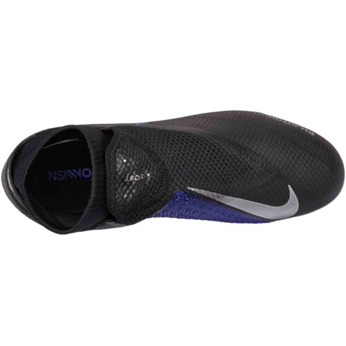 Nike Phantom Vision Pro FG - Black/Metallic Silver/Racer Blue - SoccerPro