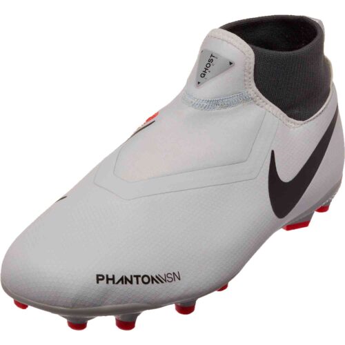 Nike Phantom Vision Academy MG – Youth – Pure Platinum/Black/Light Crimson/Dark Grey