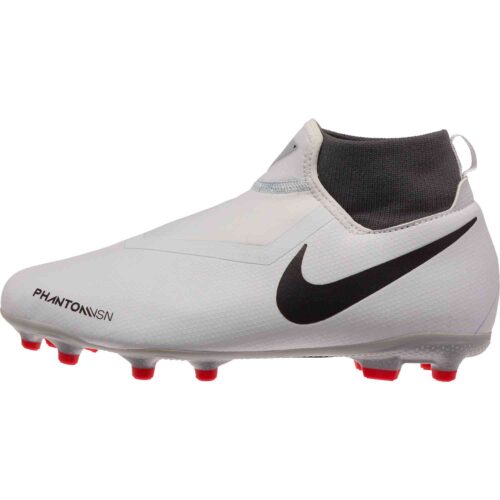 Nike Phantom Vision Academy MG – Youth – Pure Platinum/Black/Light Crimson/Dark Grey