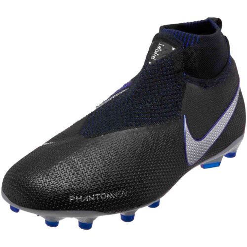 Nike Phantom Vision Elite MG – Youth – Black/Metallic Silver/Racer Blue