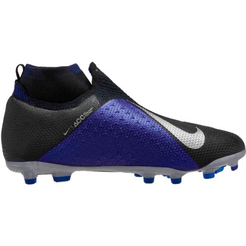 Nike Phantom Vision Elite MG – Youth – Black/Metallic Silver/Racer Blue