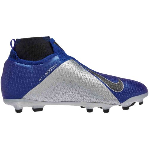 Nike Phantom Vision Elite MG – Youth – Racer Blue/Black/Metallic Silver/Volt