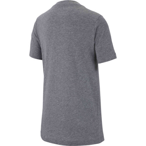 Kids Nike “Just Do It” Hybrid Tee – Dark Grey Heather/Indigo Force