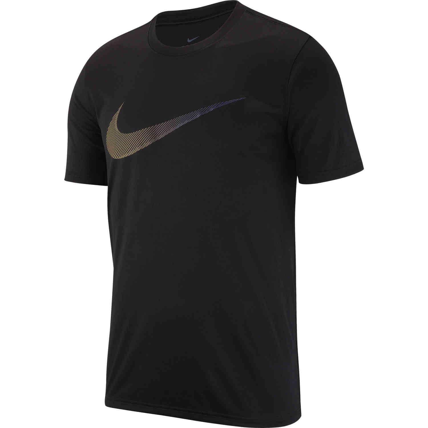 Nike Dri-Fit Cotton Swoosh Tee - Black/White - SoccerPro
