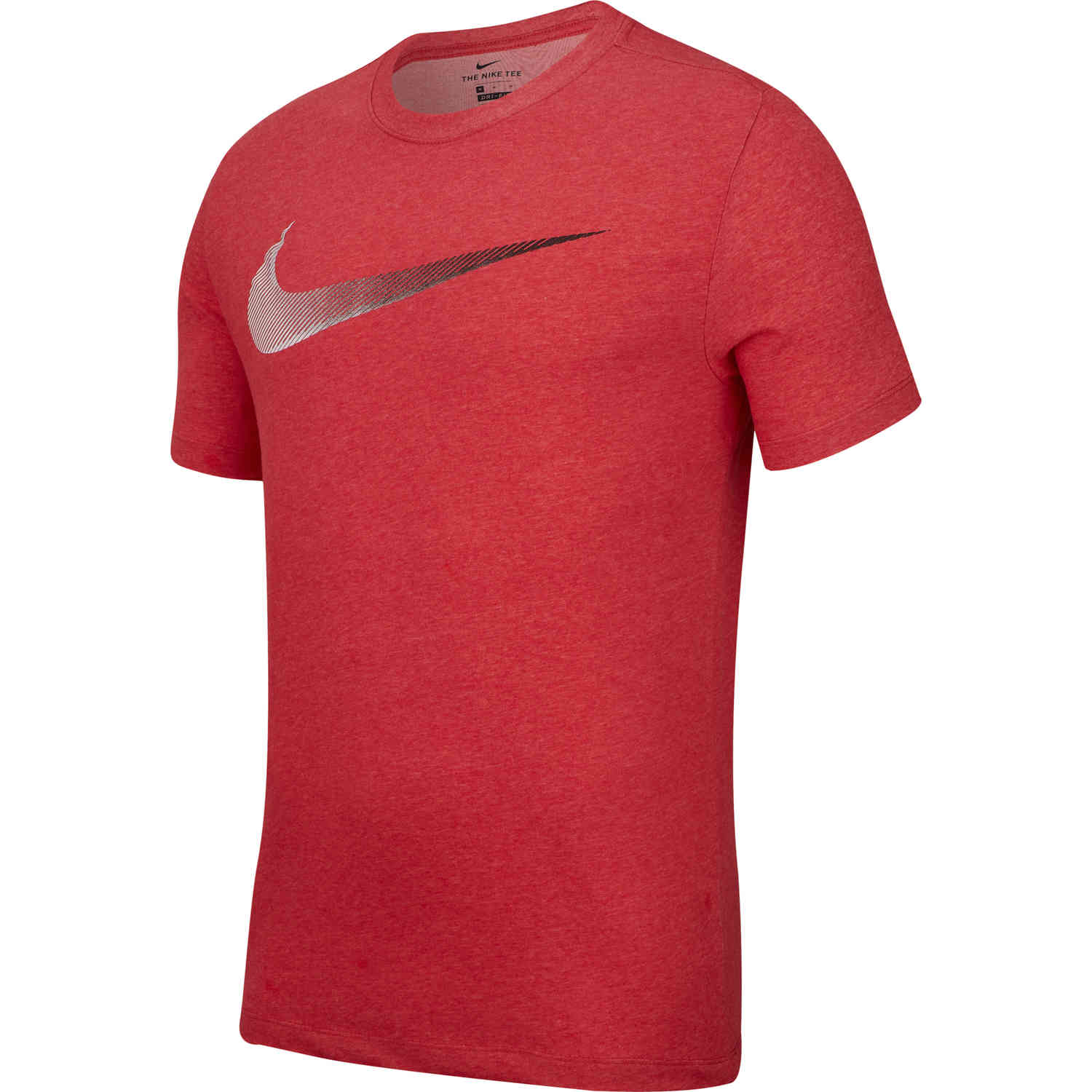 Nike Dri-Fit Cotton Swoosh Tee - Light University Red Heather - SoccerPro