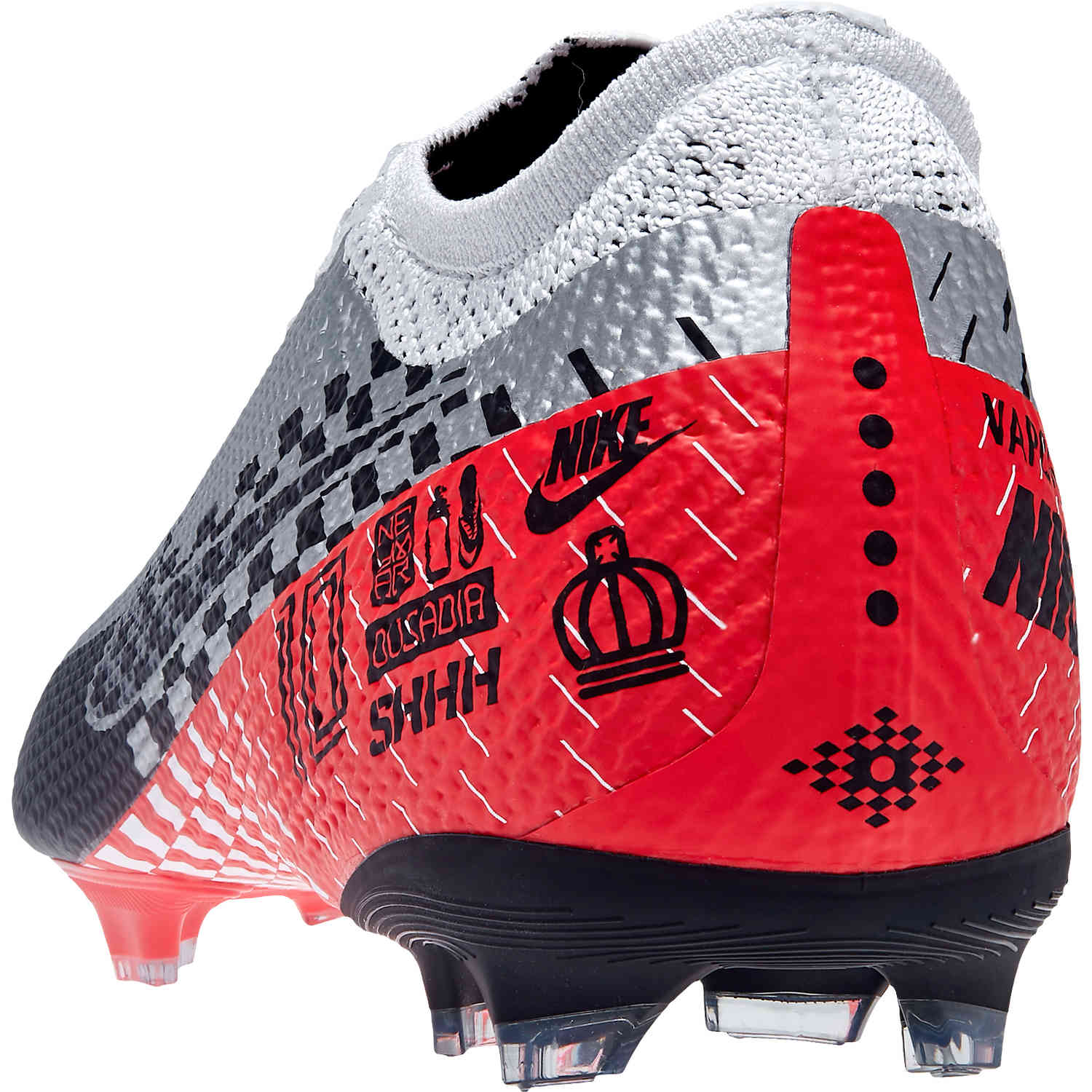 Kids Nike Neymar Mercurial Vapor 13 Elite FG Chrome Black Red