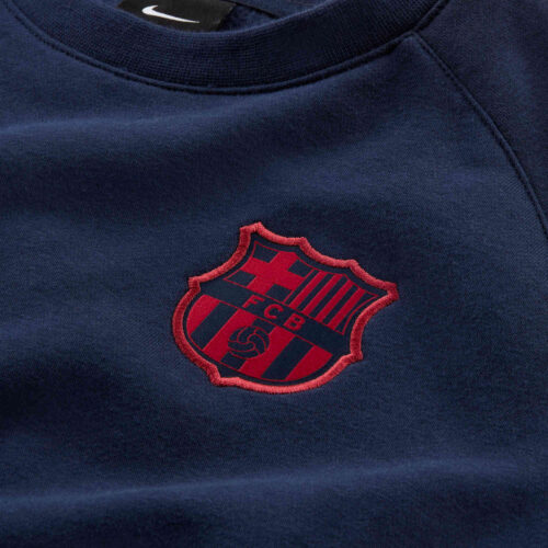 Nike Barcelona L/S Fleece Crew – Obsidian/Noble Red