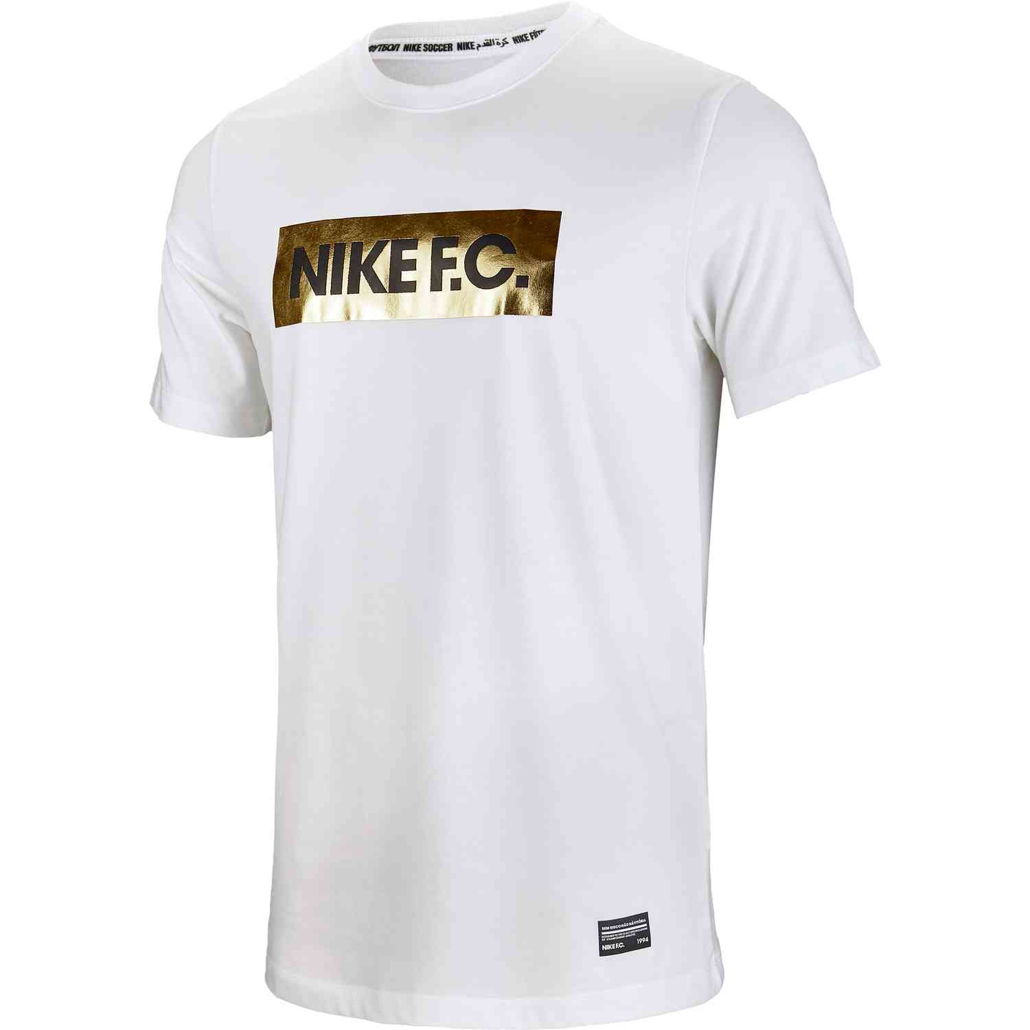 Componist Gesprekelijk Vrijgekomen Nike FC Gold Block Tee - White - SoccerPro