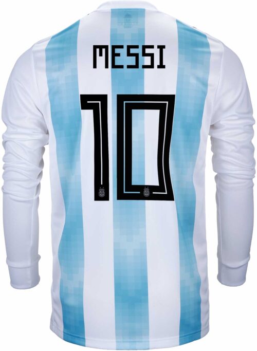 adidas Lionel Messi Argentina L/S Home Jersey 2018-19