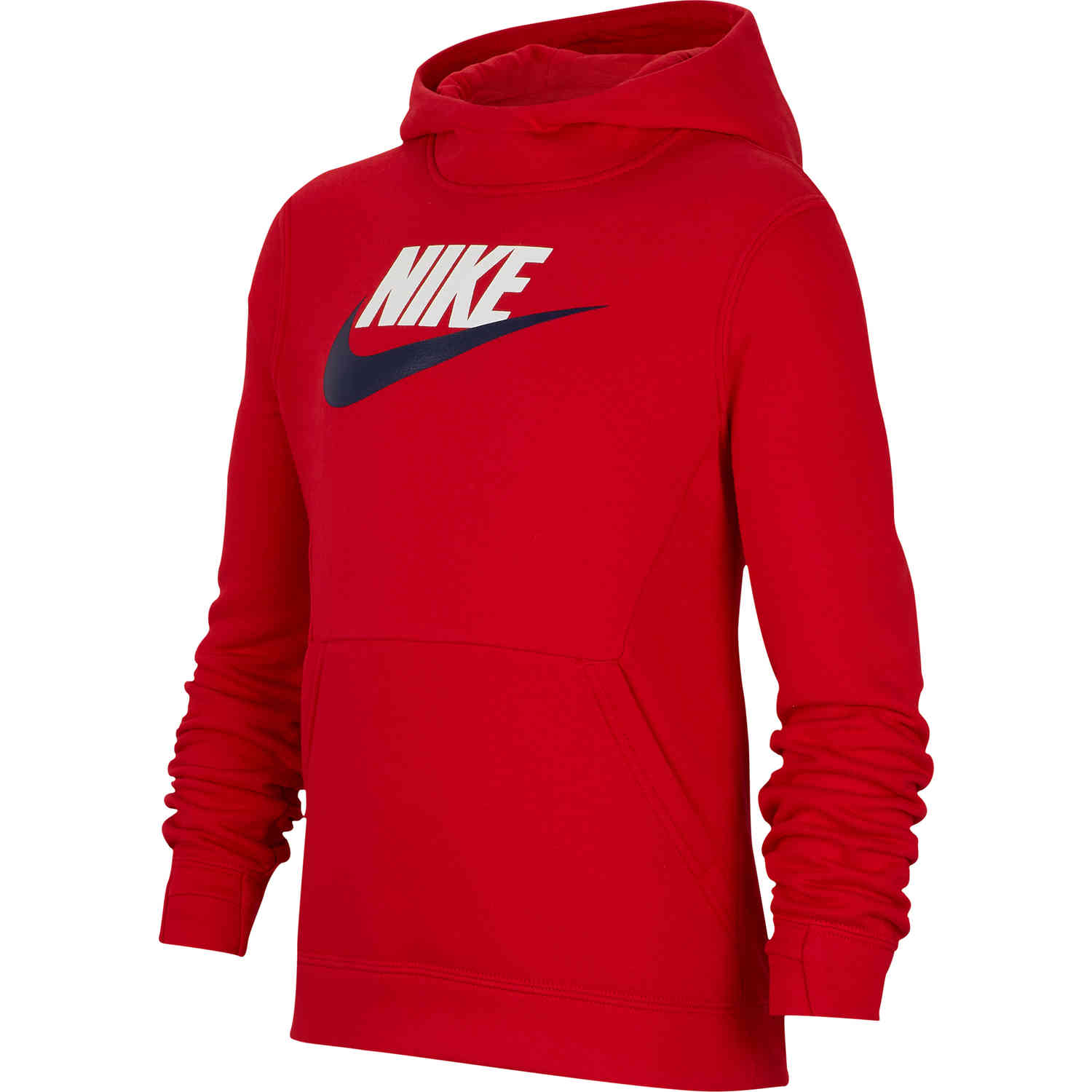 Kids Nike Sportswear Pullover Fleece Hoodie - University Red - SoccerPro