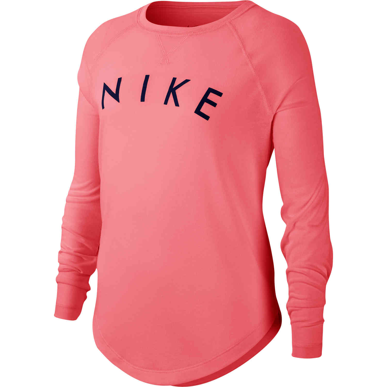 Girls Nike Dri-FIT L/S Tee - Pink Gaze/Blue Void - SoccerPro