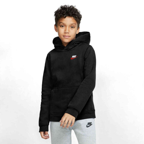 Kids Nike Sportswear Pullover Hoodie – Black/White/University Red