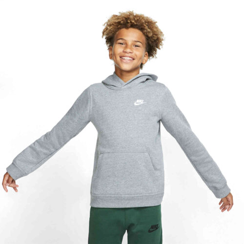 Kids Nike Sportswear Pullover Hoodie – Carbon Heather/White