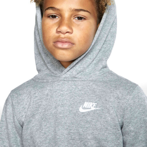 Kids Nike Sportswear Pullover Hoodie – Carbon Heather/White