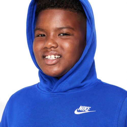 Kids Nike Sportswear Pullover Hoodie – Game Royal/White