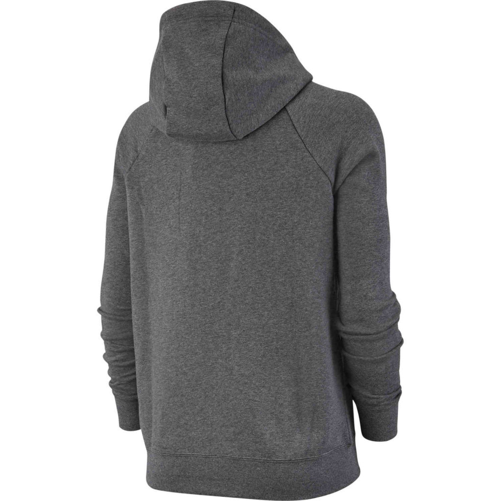 Womens Nike Essential Fleece Full-zip Hoodie - Dark Grey Heather ...