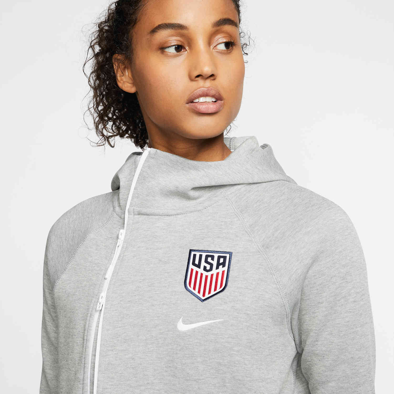 Womens Nike USWNT Tech Fleece Cape Dark Grey Heather Matte