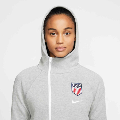 Womens Nike USWNT Tech Fleece Cape – Dark Grey Heather/Matte Silver/White