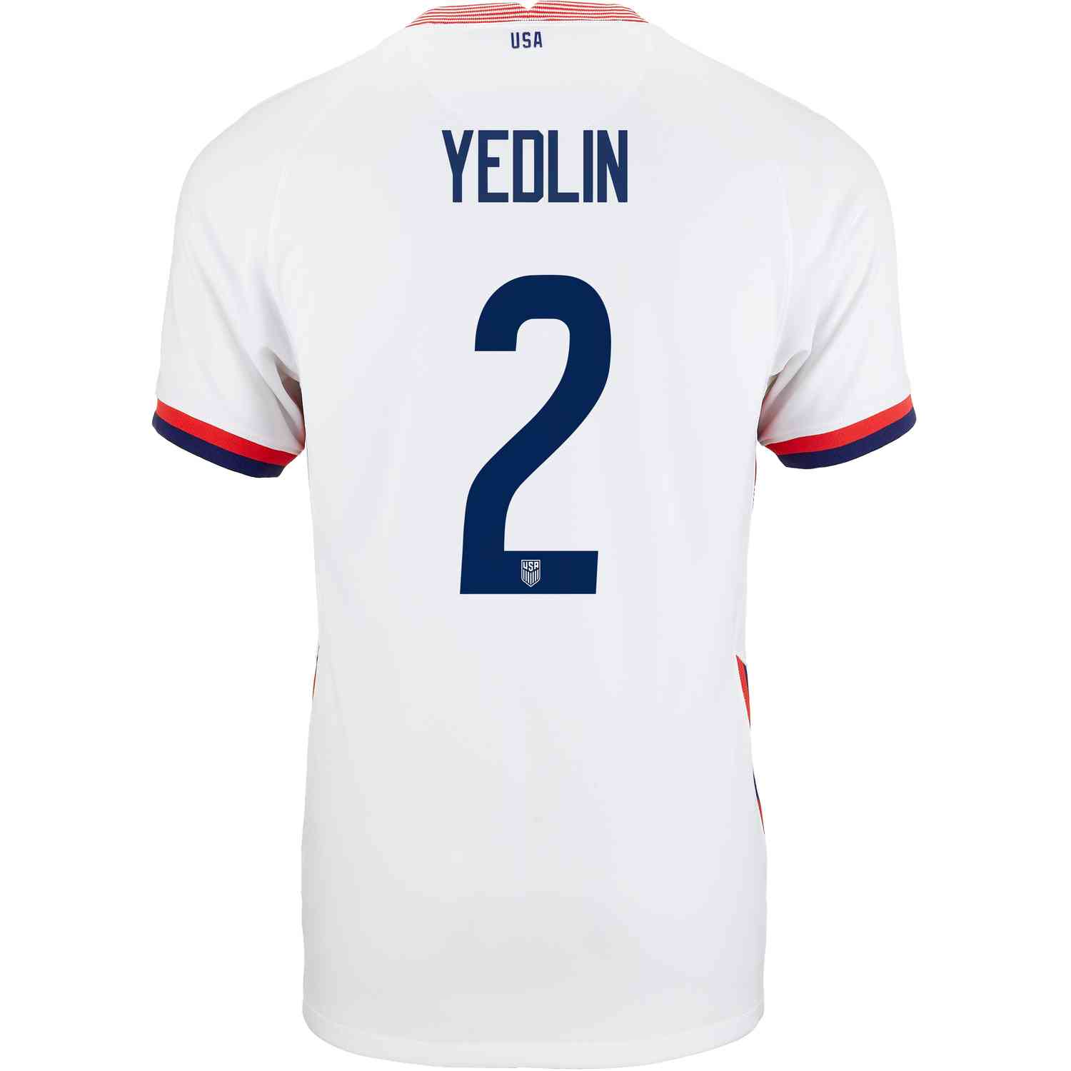 White YEDLIN #2 USA Home Mens Soccer Jersey 2019-20 