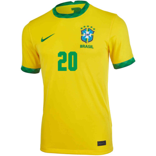 2020 Kids Nike Roberto Firmino Brazil Home Jersey