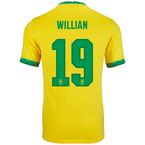 2020 Kids Nike Willian Brazil Home Jersey