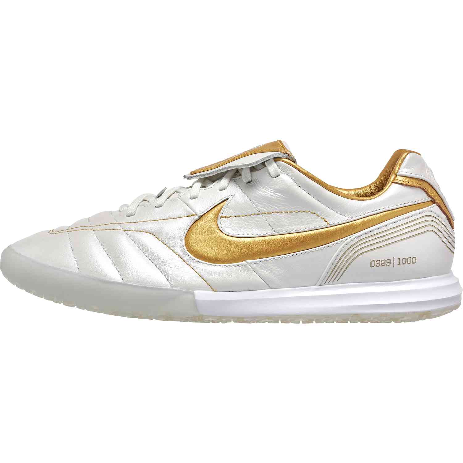 Nike 10R Elite IC White and Gold - SoccerPro.com