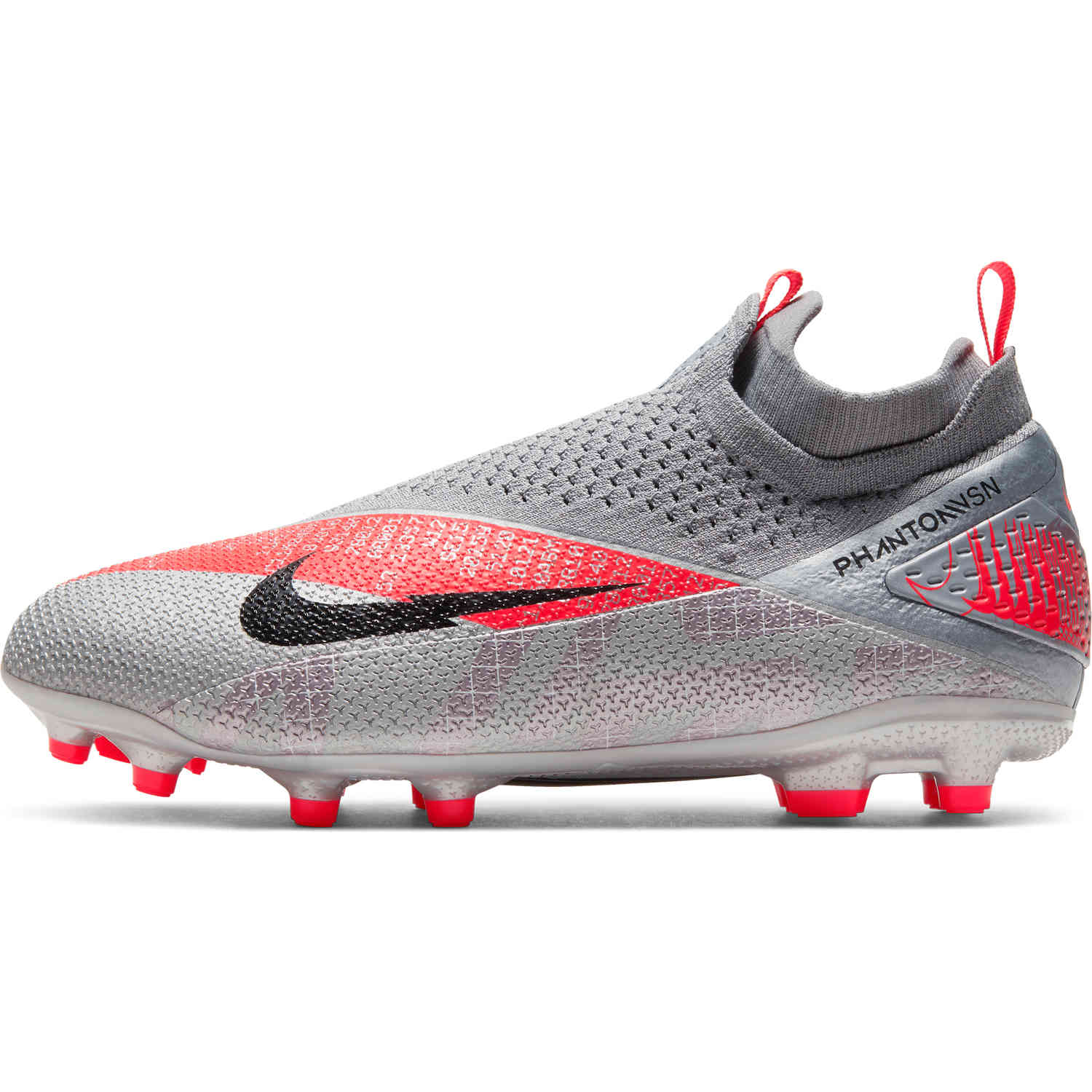 peine Contagioso espiral Kids Nike Phantom Vision 2 Elite FG - Metallic Bomber Gray & Black with  Particle Grey - SoccerPro