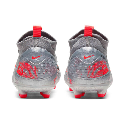 Kids Nike Phantom Vision 2 Elite FG – Metallic Bomber Gray & Black with Particle Grey