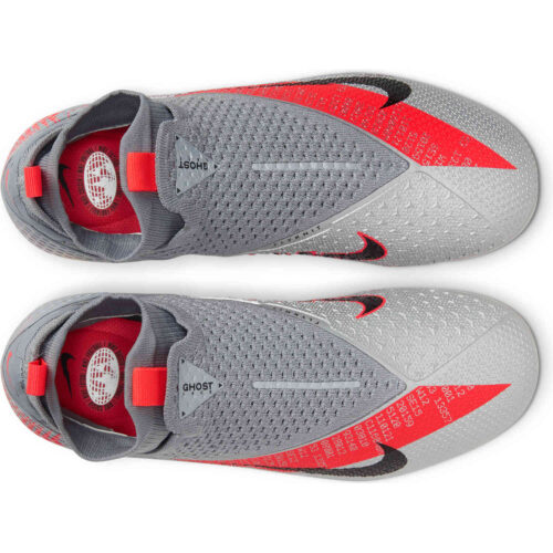 Kids Nike Phantom Vision 2 Elite FG – Metallic Bomber Gray & Black with Particle Grey