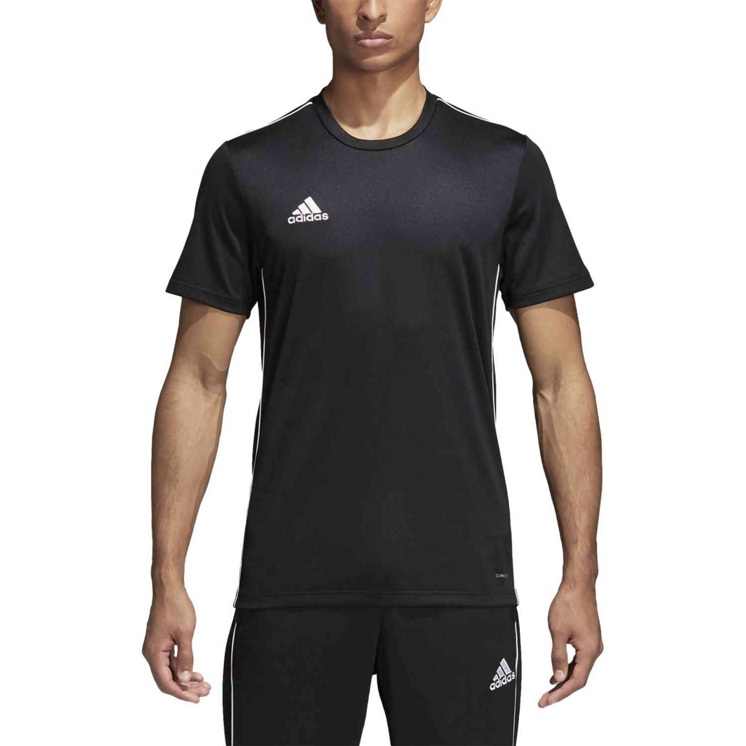 adidas Core 18 Training Jersey - Black/White - SoccerPro
