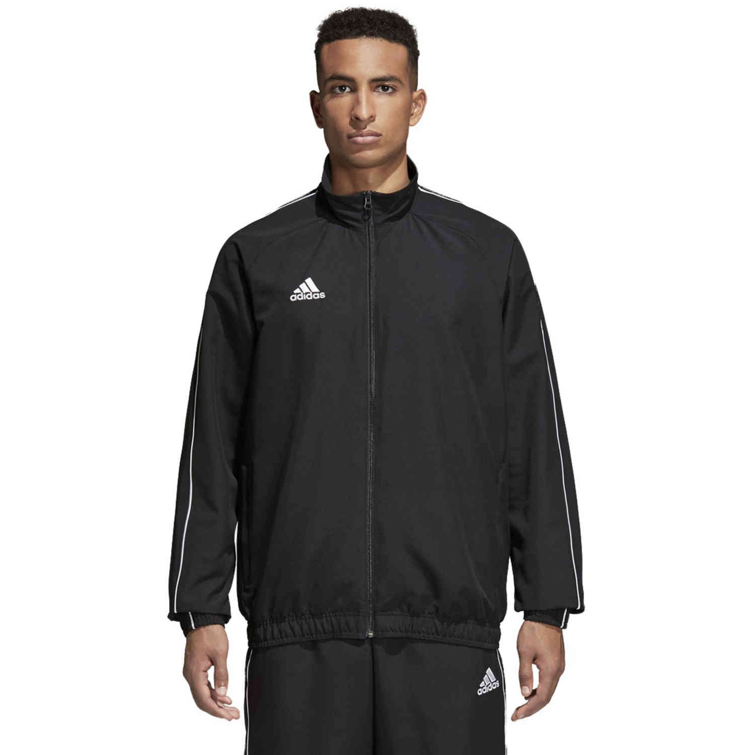 adidas Core 18 Presentation Jacket - Black/White - SoccerPro