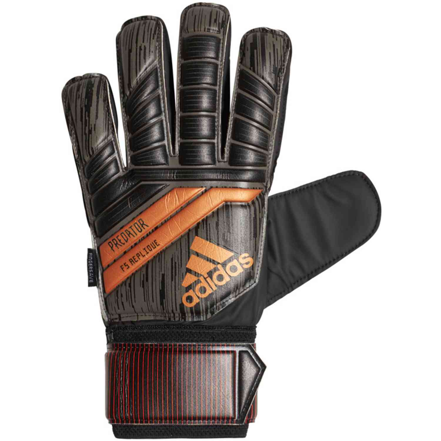 adidas Predator Fingersave Replique Keeper Gloves - Black and Solar Red