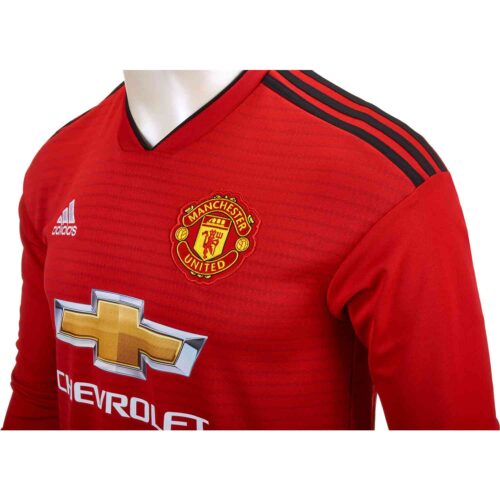 adidas Manchester United Home L/S Jersey – Youth 2018-19