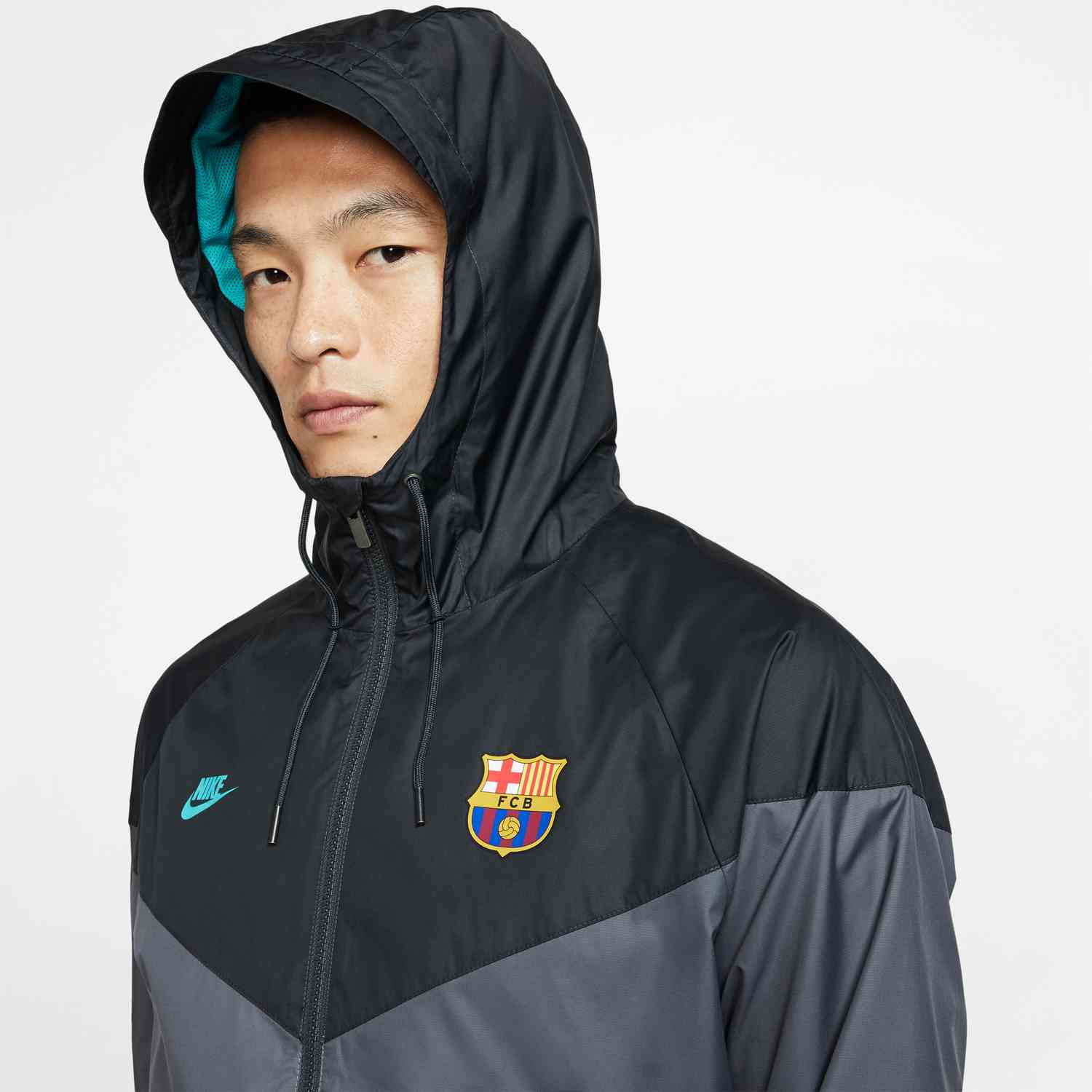 Nike Barcelona Woven Windrunner Jacket - Dark Grey/Dark Smoke Grey/Dark ...