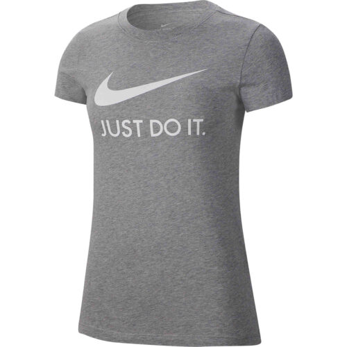 Womens Nike “Just Do It” Slim Fit Tee – Dark Grey Heather
