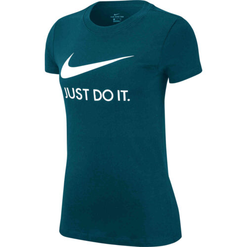 Womens Nike “Just Do It” Slim Fit Tee – Midnight Turquoise